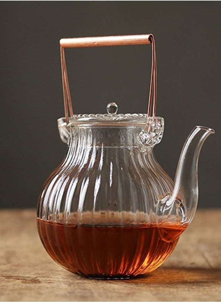 Borosilicate Ridged Glass Teapot With Copper Handle 600 ML - pzsku/Z6AE67F1743C16FDDAD34Z/45/_/1737028041/0150067e-daed-4ec5-8078-a2957cafbbbb