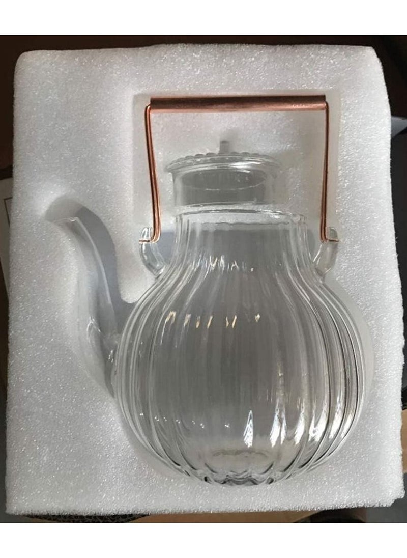 Borosilicate Ridged Glass Teapot With Copper Handle 600 ML - pzsku/Z6AE67F1743C16FDDAD34Z/45/_/1737028044/26567388-9365-4fb0-a2f6-b0189997d291