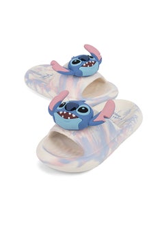 UrbanHaul UrbanHaul Girls Disney Stich Print Slip on Sliders For Kids Suitable for Daily Use :- White  - Image 2