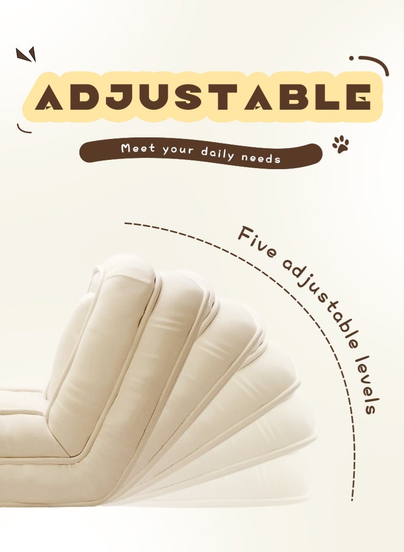 سرير أريكة كسول 3 في 1 - سرير كلب بشري قابل للتعديل وكرسي أرضي للبالغين والأطفال - كرسي نوم قابل للتحويل وأريكة صغيرة مريحة مع وسادة لغرفة المعيشة وغرفة النوم (بيج) - Image 3