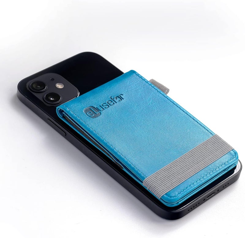 eLusefor Stick-On Phone Wallet & Card Holder for Back of iPhone or Android Case - Dark Teal - Image 1