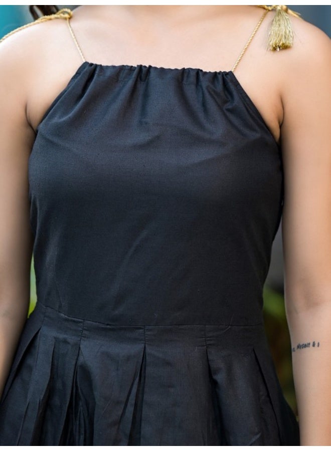 AKS Black Gota Embroidered Maxi Dress  - Image 2