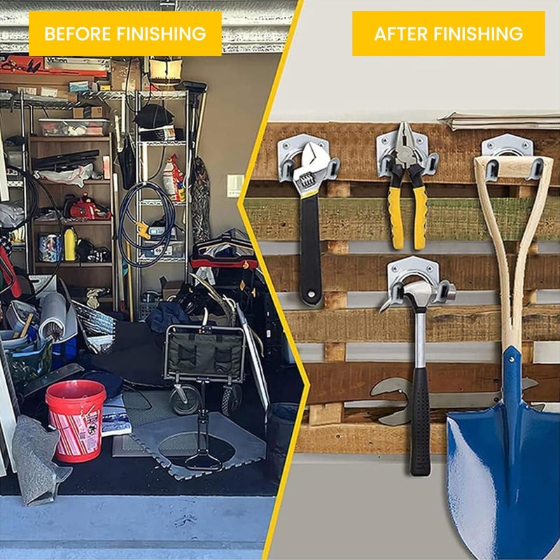 Serplex 10Pcs Metal Hooks Wall Mount DualHook Wall Hooks with Screws Drywall Anchors Screwdriver Tool Multipurpose Wall Hooks for Wardrobe Garage Kitchen Bathroom Gardening - Image 5