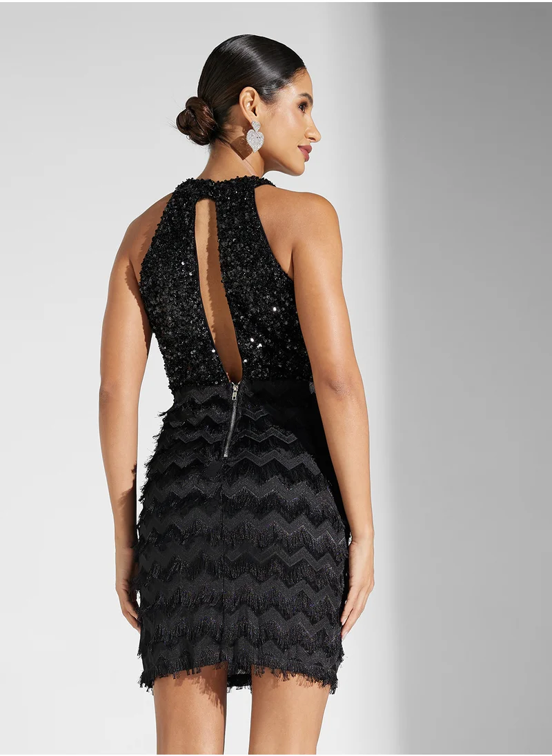 Ella Limited Edition Halter Neck Shimmer Dress