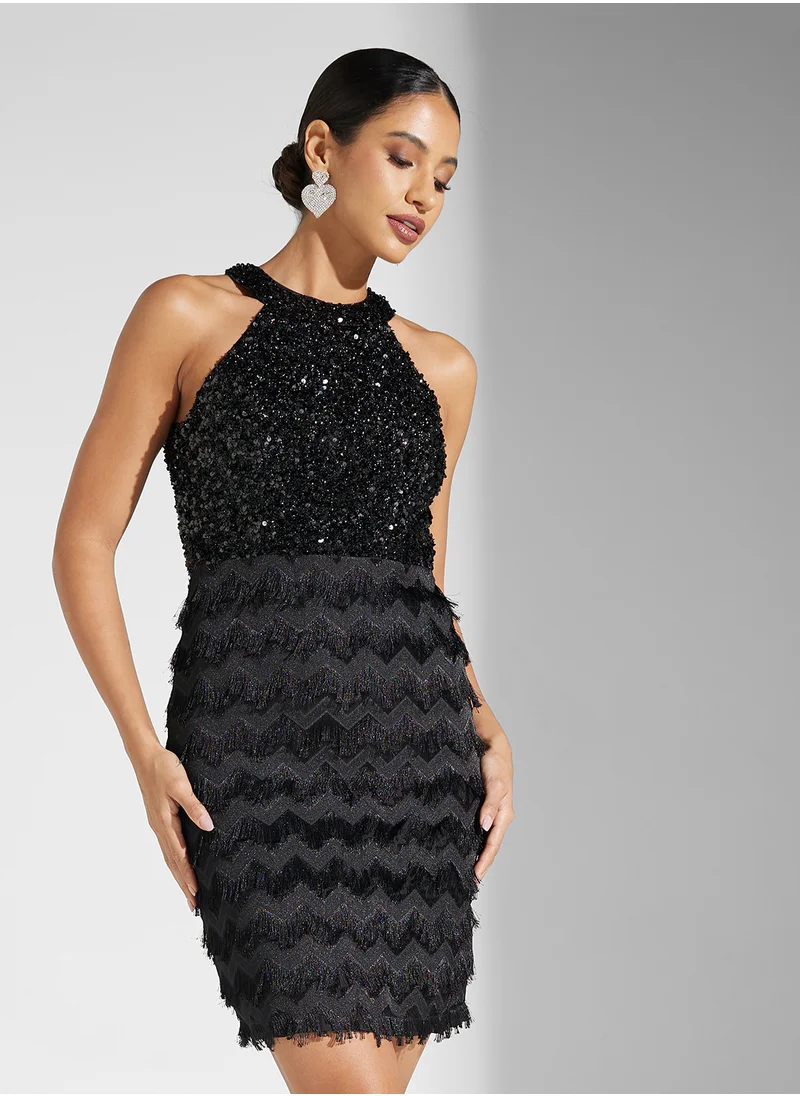 ايلا ليمتد اديشن Halter Neck Shimmer Dress