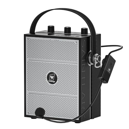 HW HAOWORKS Voice Amplifier, Portable PA System with Wireless Headset Mic & Speaker, 50W Bluetooth Portable Microphone and Speaker for Teachers, Public Speaking, Events, Hands-Free Megaphone with Strap - S98 - Image 1