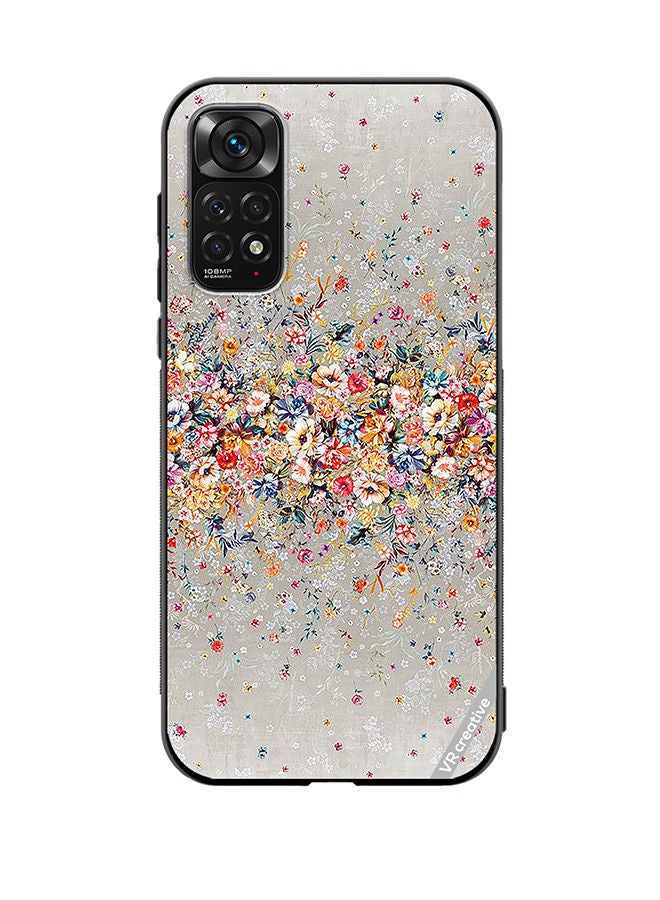 Protective Case Cover For Xiaomi Redmi Note 11S Digital Floral Garland Design Multicolour