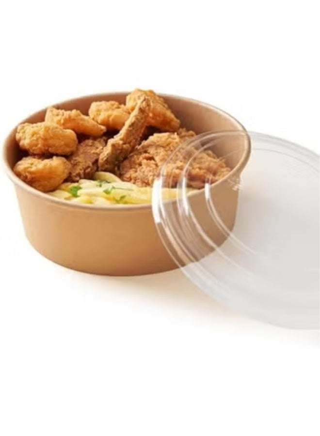 ايكواي Ecoway Compostable Heavy Duty Made Of Paper - [17 Ounce - 500 Ml, Pack Of 50] Disposable Bowls Eco-Friendly Biodegradable Perfect For Salad, Soup, Dessert, Hot or Cold Use, Brown - Image 1
