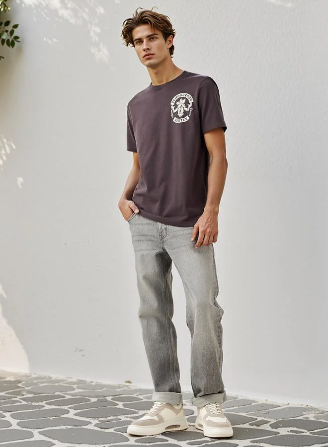 سبلاش فيڤ تيشيرت بطبعة جرافيك ورقبة دائرية