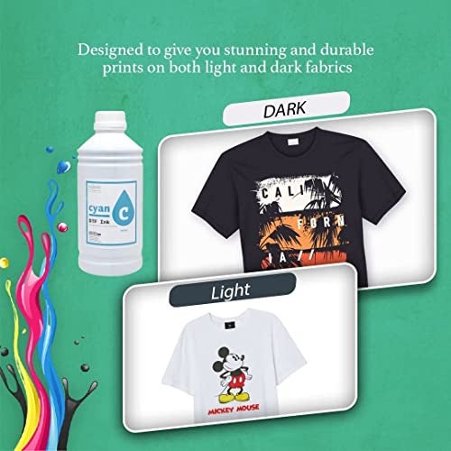 CIS Inks CISinks Premium DTF Ink Bottle Refill Set 1000ML- Direct to Film Heat Transfer Printing, Conversion Kit, Compatible w/DTF Film-Black - Image 2