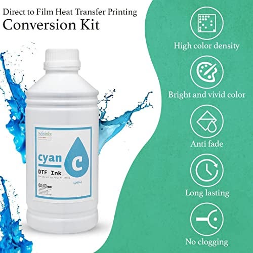 CIS Inks CISinks Premium DTF Ink Bottle Refill Set 1000ML- Direct to Film Heat Transfer Printing, Conversion Kit, Compatible w/DTF Film-Black - Image 3