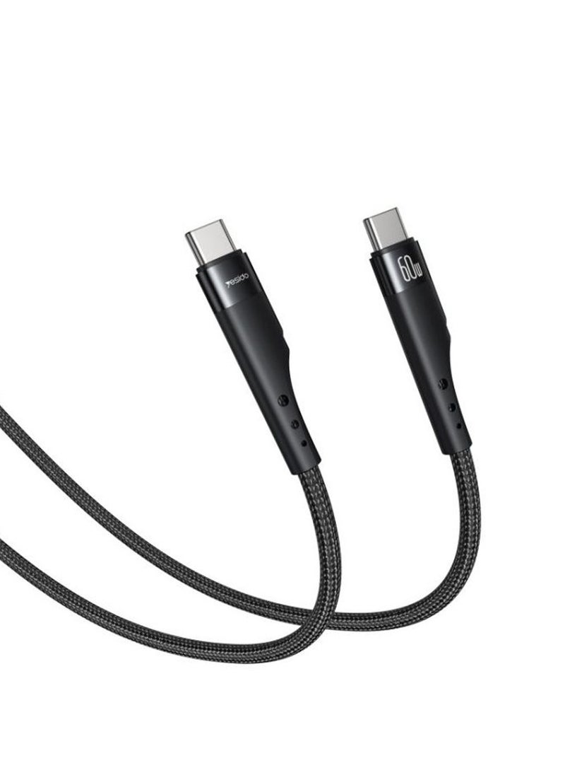 Yesido - Yesido CA115 Data Cable 3M Type-C to Lightning Support Charging And Data Transmission PD 27W Fast Charging - Black - Image 1