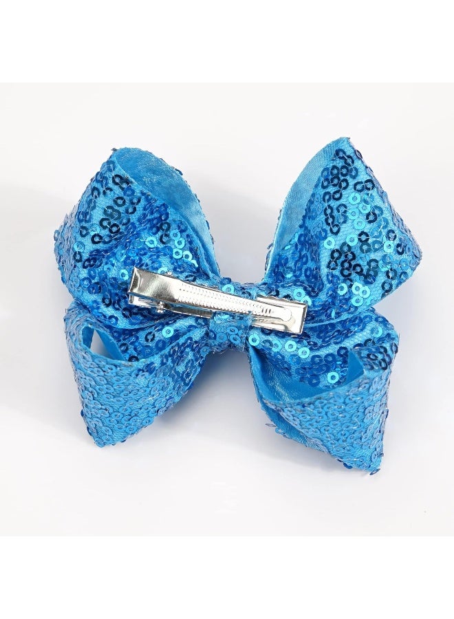 DED 30pcs Sparkly Hair Bows Clips 4 inch Glitter Sequin Bow Alligator Clips Baby Hair Accessories for Baby Girls Children Kids(15 Pair) - Image 4