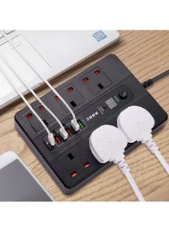 Pama BKL-11 Universal Extension Cord With 6 Universal Sockets, 5 USB ports,  1 PD Ports and 2 Meter Multicolour  - Image 2