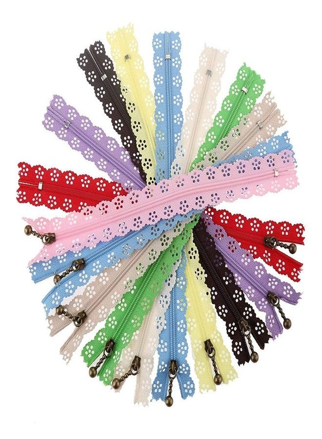 YEQIN 25cm Random Color 20pcs/lot 10 inch Zippers Lace Nylon Finish Zipper for Sewing Wedding Dress - Image 4