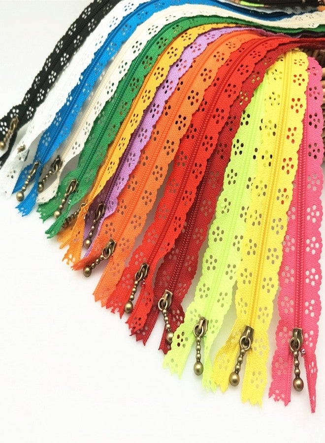 YEQIN 25cm Random Color 20pcs/lot 10 inch Zippers Lace Nylon Finish Zipper for Sewing Wedding Dress - Image 1
