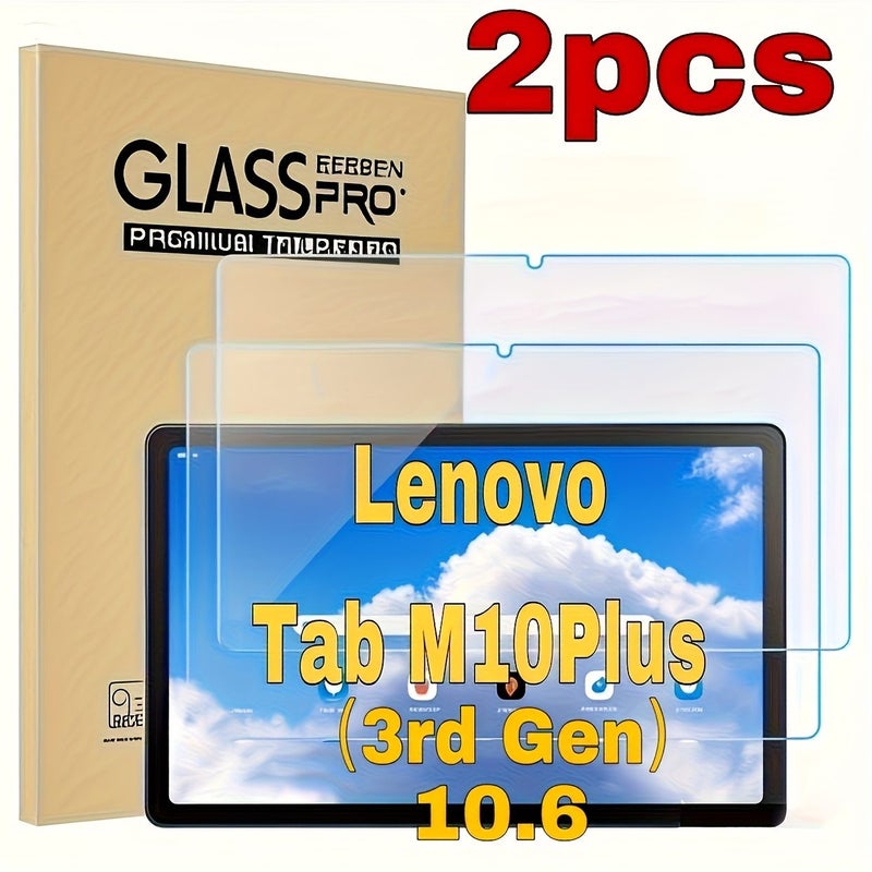 2pcs Tempered Glass Screen Protector For Tab M10 Plus 3rd Gen 10.6 Inch With Easy Installation Tool Kit - Image 1