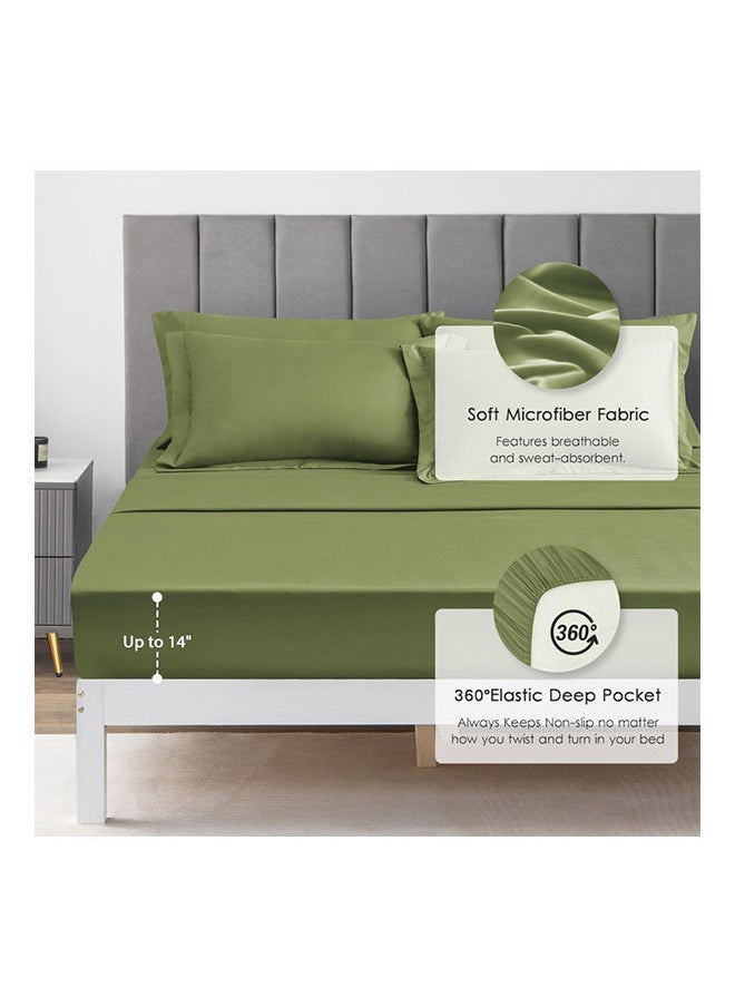 SIGNOOLA - Signoola Diamond Microfiber Heavy Comforter, 3.5 kg ,Set of 6 Piece (1 Comforter Blanket , 2 Pillow Cases , 1 Fitted sheet and 2 Pillows ), (180 cm x 240 cm),Double Bed Blanket for Winter Green Color - Image 1
