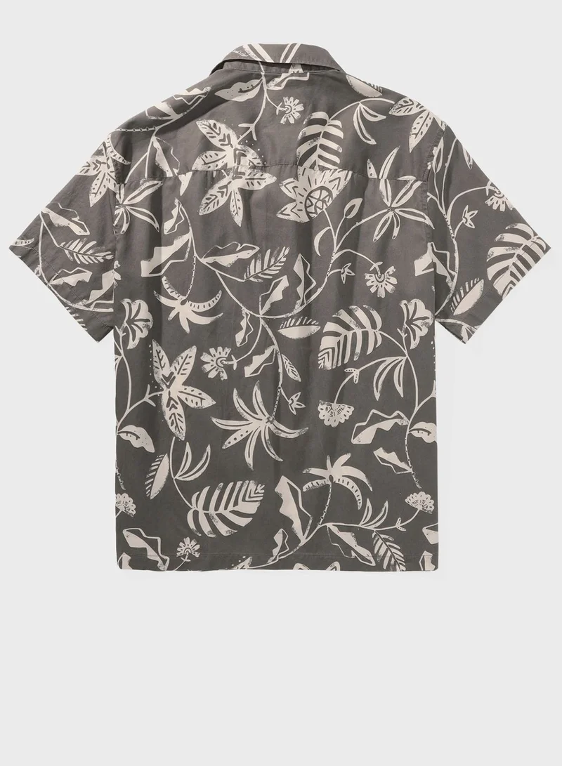 American Eagle Floral Print Regular Fit Print Poolside Shirt