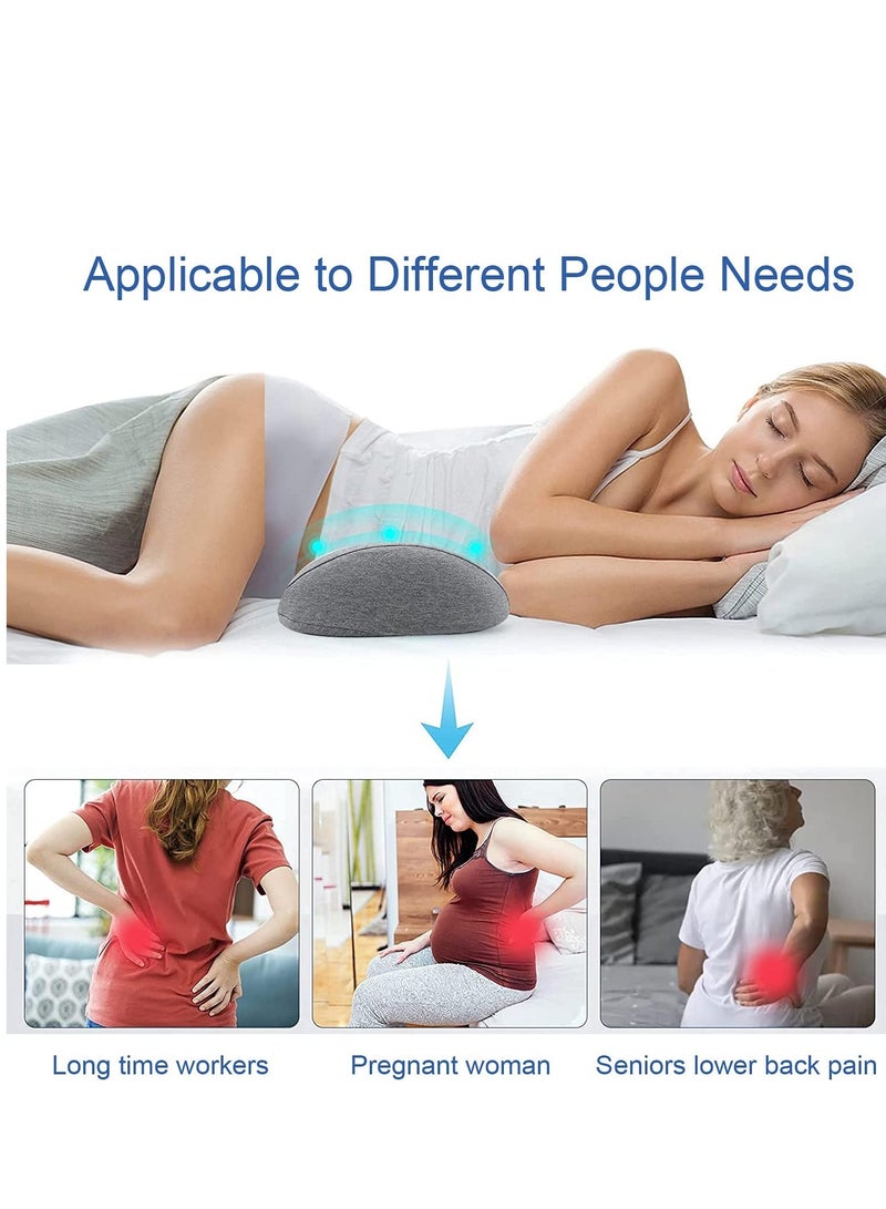 Lumbar Sleeping Pillow Waist Cushion: Cooling Gel Lumbar Support Back Cushion Memory Foam Back Pain Relief Pillows with Washable Cover for Side, Back and Stomach Sleepers - Image 5