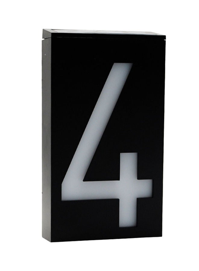 NIBEMINENT Lamp House Number Porch Lights With Solar Pannel Black/White 21x12x12centimeter