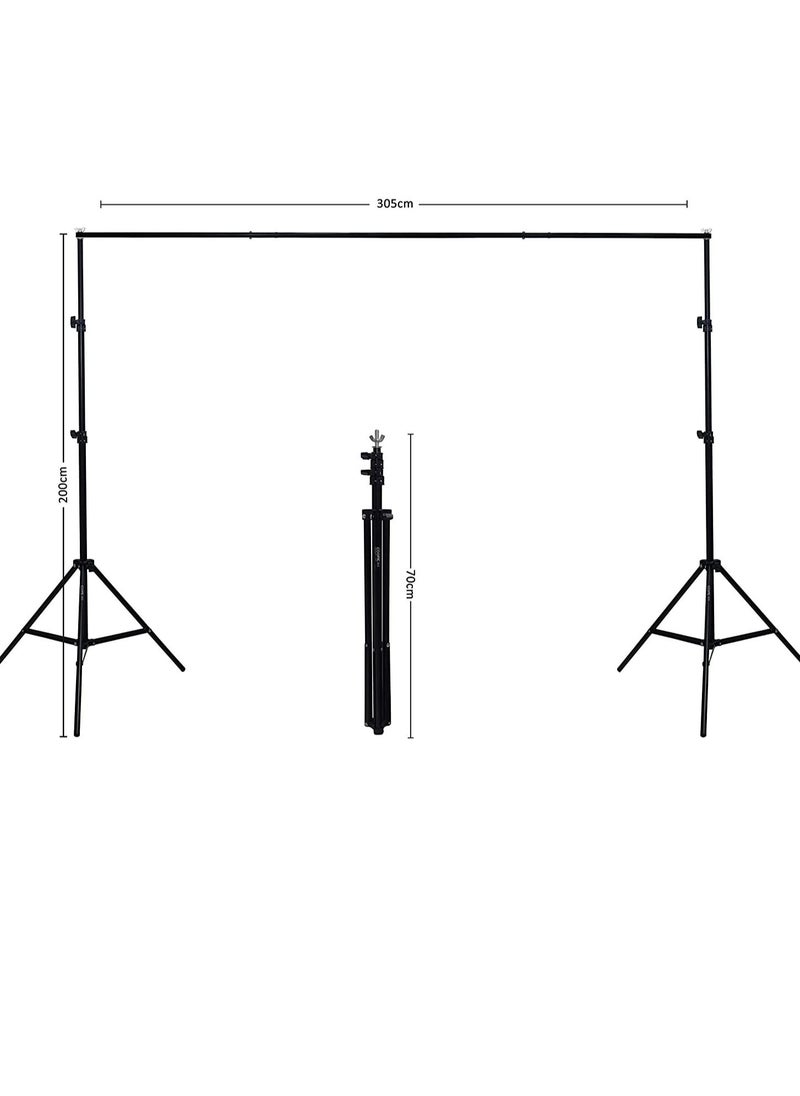 COOPIC S03 2M x 3M Background Support System With 3x3m Grey Background Non woven and Continuous Lighting Kit for Photo Studio Product,Portrait and Video Shoot Photography