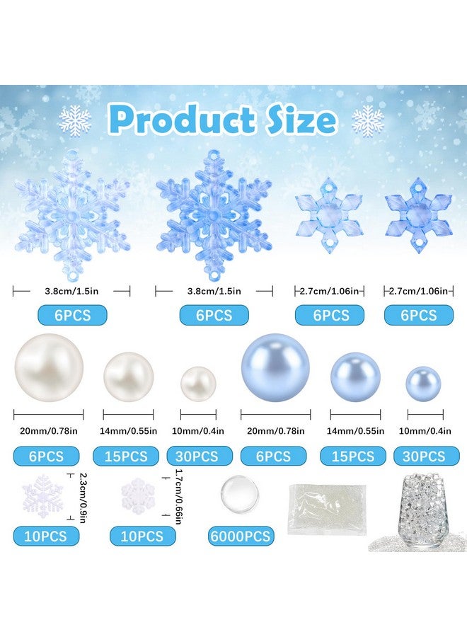 SelfTek 6146 Pieces Christmas Vase Filler Pearl For Vase Fillers Decorations,Floating Pearls Snowflake Water Gel Beads For Vase Filler Table Centerpieces Party Decor - Image 2