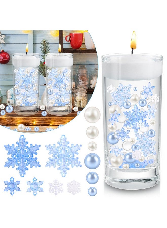 SelfTek 6146 Pieces Christmas Vase Filler Pearl For Vase Fillers Decorations,Floating Pearls Snowflake Water Gel Beads For Vase Filler Table Centerpieces Party Decor - Image 1