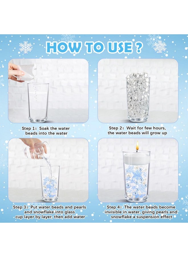 SelfTek 6146 Pieces Christmas Vase Filler Pearl For Vase Fillers Decorations,Floating Pearls Snowflake Water Gel Beads For Vase Filler Table Centerpieces Party Decor - Image 3