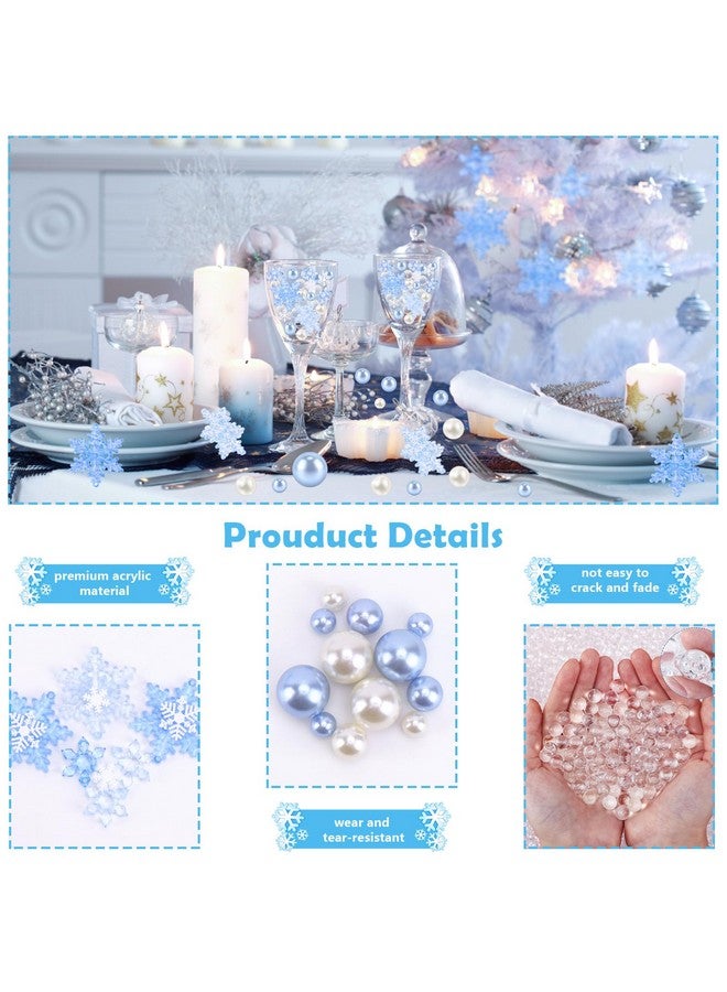 SelfTek 6146 Pieces Christmas Vase Filler Pearl For Vase Fillers Decorations,Floating Pearls Snowflake Water Gel Beads For Vase Filler Table Centerpieces Party Decor - Image 5