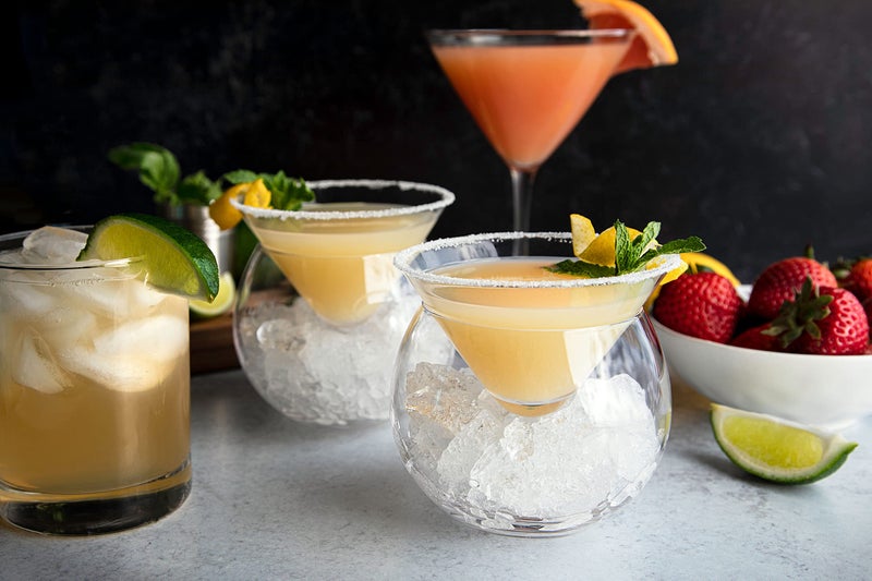 Kook طقم خادم كافيار زجاجي من كوك، طبق تقديم مع حاملة ثلج، لروبيان، مقبلات، مشروبات كحولية، مارتيني وكوكتيلات، آمن في غسالة الصحون، وعاء سعة 5 أونصات، مجموعة من 2 - Image 3