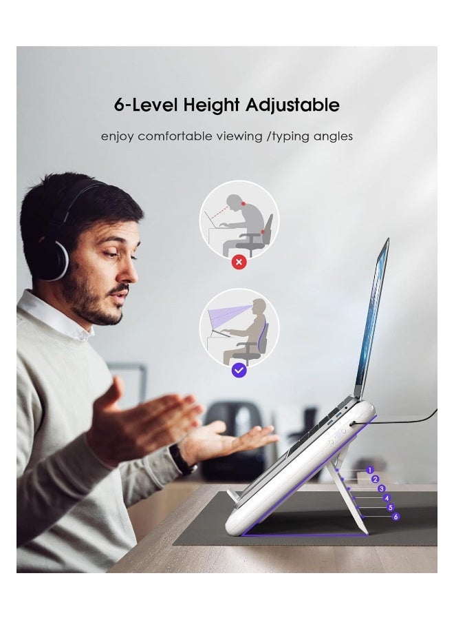 Laptop Cooling Stand, Gaming Laptop Cooling Pad with Innovative Semiconductor Refrigeration & 2 Turbo Fans, Laptop Cooler Pad Adjustable 6-Level Height, Compatible with All Laptops Under 21''  - Image 1