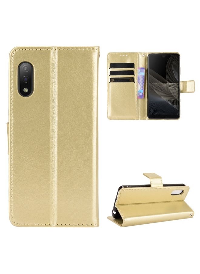 HuHa - Case Cover For For Sony Xperia Ace II Crazy Horse Texture Horizontal Flip Leather Case with Holder & Card Slots & Lanyard(Gold) - Image 1