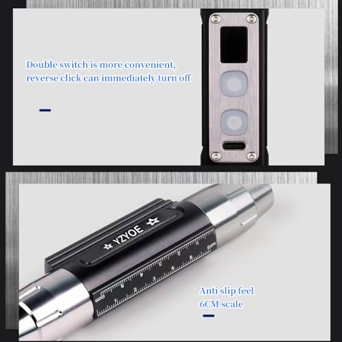 YZYOE Ultra Bright Jade Recognition Flashlight, Outdoor Gemstone Mineral Detection Light with Charge Display, Enhanced 365nm UV Black Mirror Black Light Pen, White Lights, Yellow Lights, red lamp. - Image 5