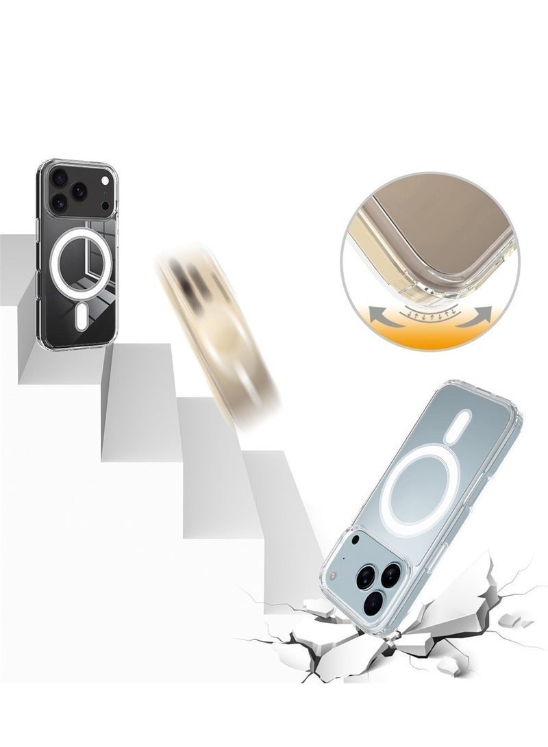 ELTRAZONE Apple iPhone 17 Pro Max 5G 2025 Magnetic Case, Slim Transparent Flexible TPU Shockproof Magsafe Back Phone Case (MCTPTN) - Clear - Image 3