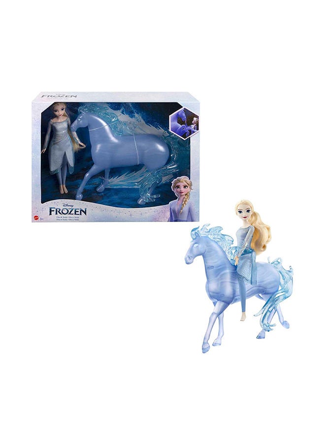 Disney FROZEN - مجموعة دمى الموضة المجمدة إلسا وحصان نوك - Image 1