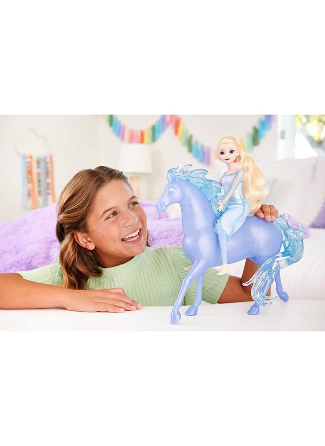 Disney FROZEN - مجموعة دمى الموضة المجمدة إلسا وحصان نوك - Image 1