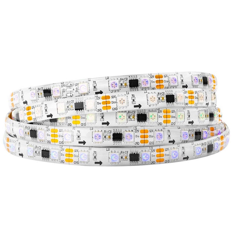 BTF-LIGHTING WS2811 IC=RGB+IC Addressable Dream Color LED Strip 16.4FT 60LEDs/m 20Pixels/m IP65 Splash Proof White PCB Flexible DC12V Chasing Effect for Home Indoor Decor(No Adapter or Controller) - Image 1