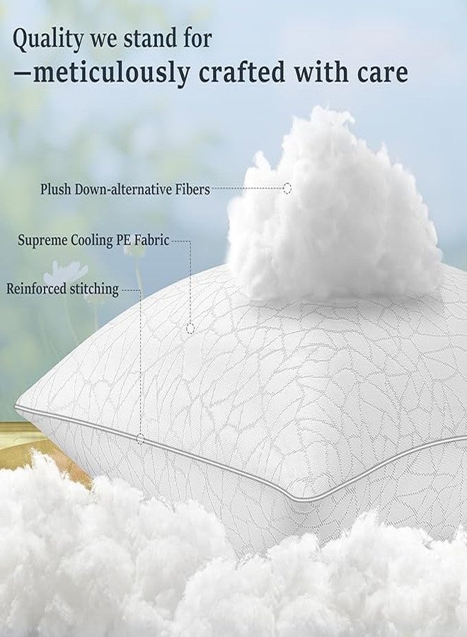 COZSINOOR Bed Pillows Queen Size - Cooling Breathable Premium Down Alternative Pillows Set of 2 for Side, Back, and Stomach Sleepers Hotel Quality Fluffy Soft Microfiber Fill Skin-Friendly - Image 5