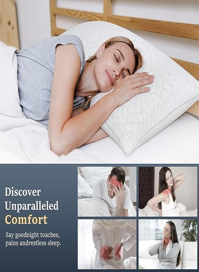 COZSINOOR Bed Pillows Queen Size - Cooling Breathable Premium Down Alternative Pillows Set of 2 for Side, Back, and Stomach Sleepers Hotel Quality Fluffy Soft Microfiber Fill Skin-Friendly - Image 2