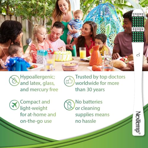 NexTemp® Single-Use Thermometers: Individually Wrapped, Disposable, Providing Superior Accuracy and Maximum Infection Control. Perfect for Work, Schools, First-Aid, Home, and Travel, Celsius, 100-Pack - Image 2