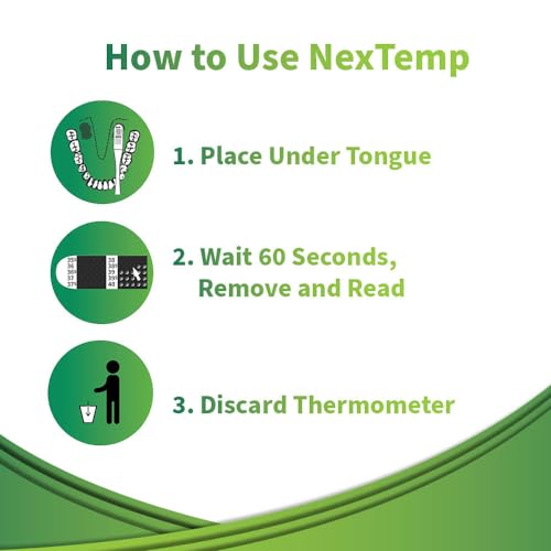 NexTemp® Single-Use Thermometers: Individually Wrapped, Disposable, Providing Superior Accuracy and Maximum Infection Control. Perfect for Work, Schools, First-Aid, Home, and Travel, Celsius, 100-Pack - Image 4