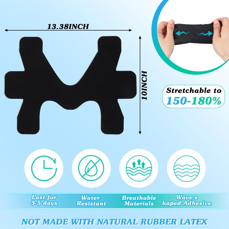 Anglechic 16 Pcs Precut Kinesiology Tape for Ankle Cotton Breathable Elastic Athletic Tape Pain Relief Minimize Ankle Sprain Provides Support and Stability for Ligament and Muscle Marathon Use(Black) - Image 2
