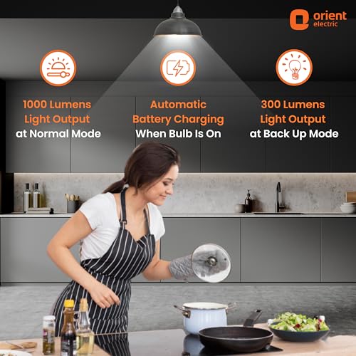 Orient Electric 12W Rechargeable Emergency LED bulb| Inverter Bulb for home with 2 hours battery backup| Up to 4 kV surge protection| 6500K, Cool White, B22d base| Over charging Protection| Pack of 1 - Image 3