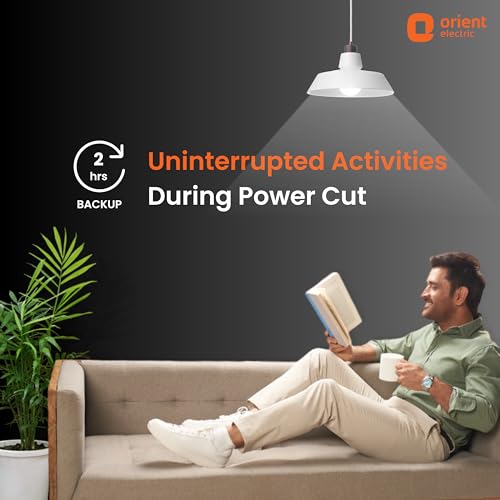 Orient Electric 12W Rechargeable Emergency LED bulb| Inverter Bulb for home with 2 hours battery backup| Up to 4 kV surge protection| 6500K, Cool White, B22d base| Over charging Protection| Pack of 1 - Image 2