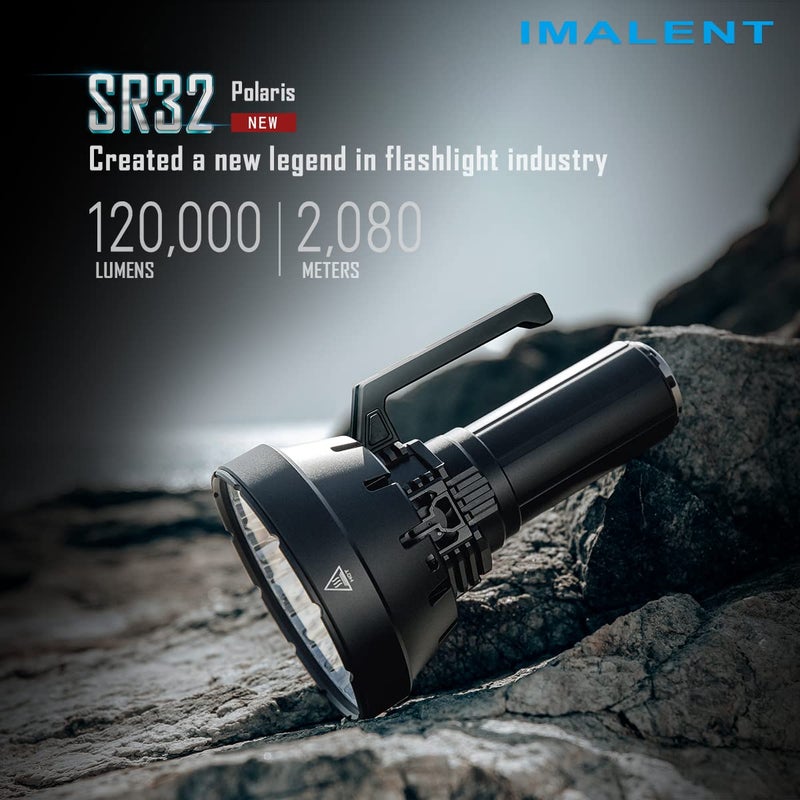 IMALENT SR32 Brightest Torch Long Beam 2080 Meters, 120,000 Lumens, Super Bright LED Flashlight with OLED Display, Type C Fast Charge, High Lumen Ideal for Outdoor, Hunting and Emergency - Image 2