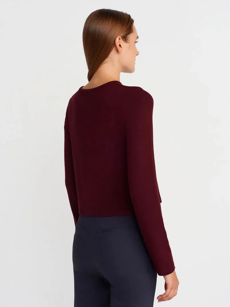 ديلفين DILVIN Ribbed Button-Front Cardigan