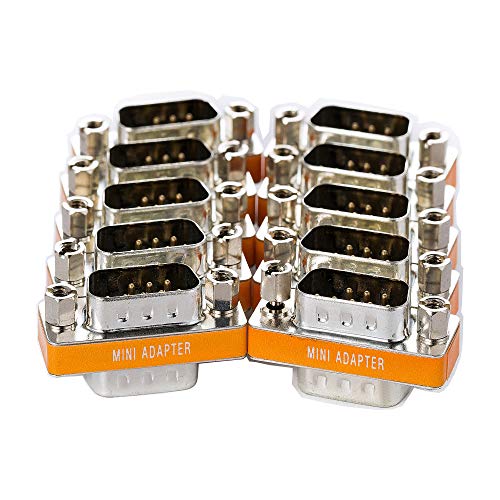 Arnorin DB9 Null Modem Adapter Male to Male 10 Pack - Image 1