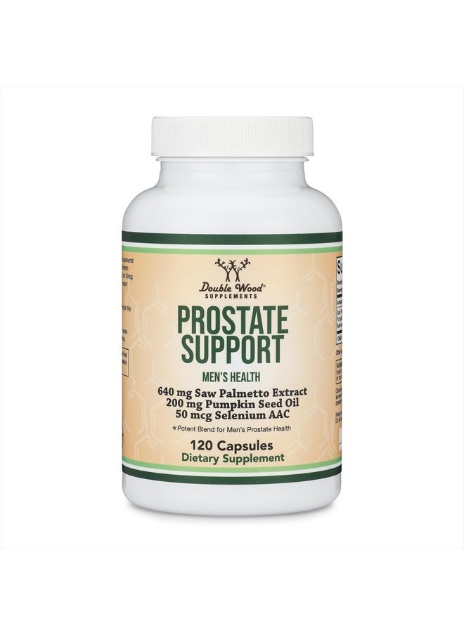 Double Wood Supplements - Prostate Support Supplement for Men's Health (120 Capsules) One Serving per Day for 30 Days Supports Prostate Function and Urinary Control (Saw Palmetto, Pumpkin Seed Oil, Selenium) by Double Wood - Image 1