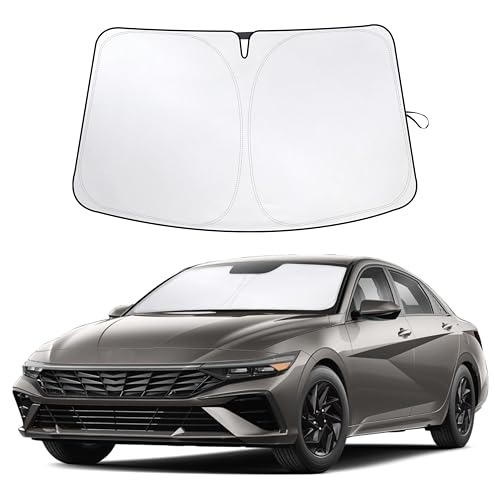 EcoNour Car Windshield Sunshade Compatible for Hyundai Elantra- 2021 2022 2023 2024 2025 | 210T Polyester Material Car Window Sunshade | Protection from UV & Sun Glare | Fit for Hyundai Elantra - Image 1